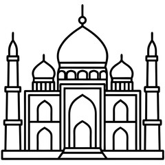 Blue Mosque line art vector