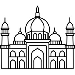 Blue Mosque line art vector