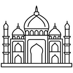 Blue Mosque line art vector