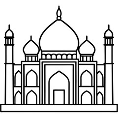 Blue Mosque line art vector