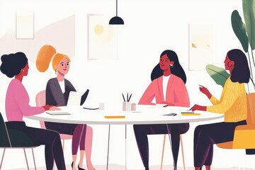 Fototapeta premium Businesswomen working together at a modern office meeting