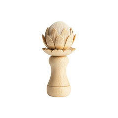 Wooden Lotus Flower Thread Holder for Needlework and Crafts