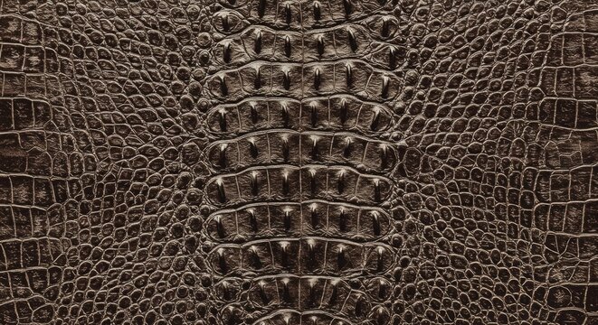 Dark brown crocodile skin texture