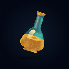 3d magic potion. Love drink. Magic and sorcery. Magic item. Witch inventory. Magic and sorcery.