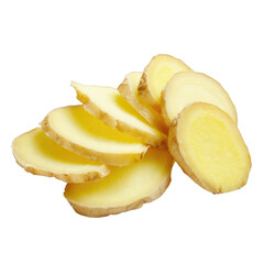 yellow ginger (zedoary) sliced png, thai traditional herb
