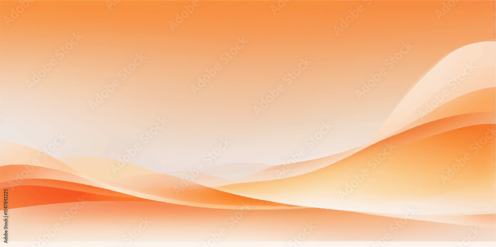 Poster abstract orange wave design with flowing lines and a gradient of yellow and light for a vibrant ener