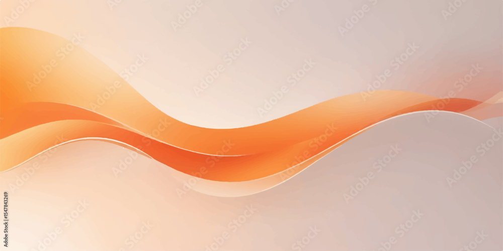 Poster abstract orange background with flowing wave patterns and curved lines, perfect for modern design il