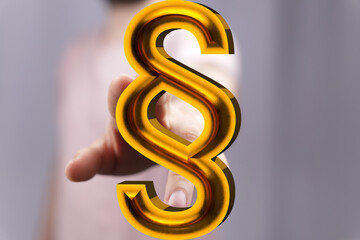 3D golden paragraph symbol.  Perfect for legal, justice, and law concepts.