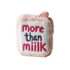 Plush Milk Carton Shaped Pillow with "More Than Milk" Embroidery - Baby Shower Gift