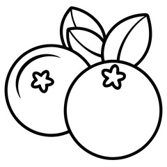 Blueberry line art vector