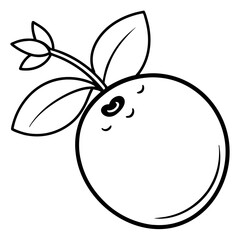 Blueberry line art vector