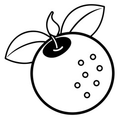 Blueberry line art vector