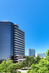 Obraz premium Architectural exterior of modern buildings in Tyson's, Virginia.