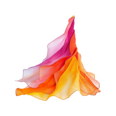 Abstract Colorful Silk Fabric Swirling in Motion