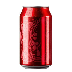 red soda can isolated on transparent background cutout