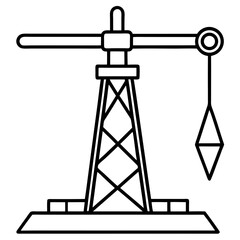 Borewell Drilling Machine line art vector