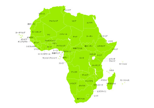 世界地図より、アフリカ大陸の地図（Map of Africa）