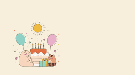 Cute Animals Celebrating Birthday