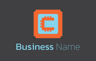 Letter C Processor Logo Template