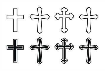 Fototapeta premium Cristian religion cross icon. latin cross, faith cross vector illustration
