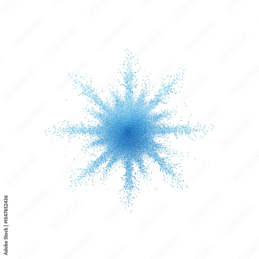 Poster beautiful blue snowflake with soft edges on a transparent background for winter and holiday themes t
