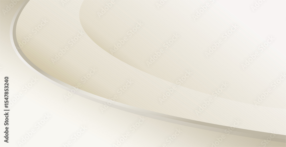 Aufkleber composition of empty space with soft colors and abstract geometric curved lines in golden brown as b