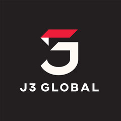 vector logo combination of letters J, G and number 3