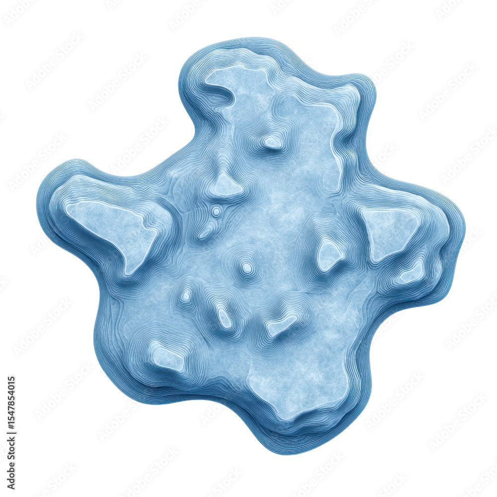 Aufkleber abstract blue organic shape with smooth curves and dimensional effect suitable for modern design pro