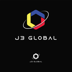 vector logo combination of letters J, G and number 3