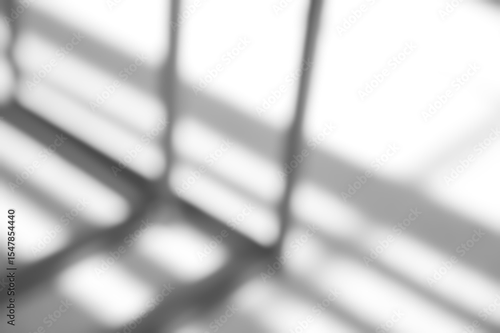 Aufkleber Lignt and Shadow silhouette overlay on white wall,Abstract window shadow with light diagonal effect,Element object for Spring Summer,Overlay on Mockup Product Presentation