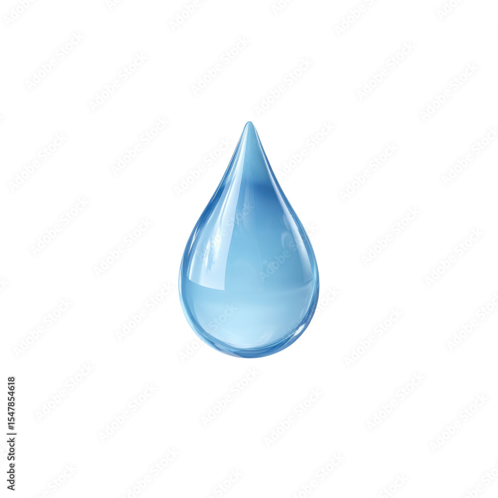 Aufkleber crystal clear water drop isolated on a transparent background with reflections and highlights for de