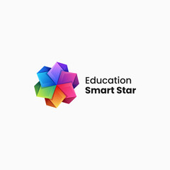 Abstract colorful geometric shapes form a vibrant vector logo design concept