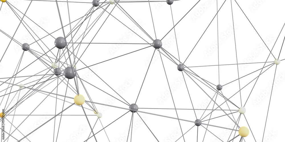 Fototapete stock photo of an abstract network. nodes and lines connecting, representing data or communication.