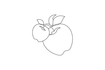Apple one line drawing continuous line frui hand drawn minimalist illustration vector icon
