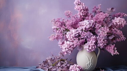 lilacs gray purple background