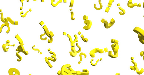 Infinite question marks, original 3d illustration