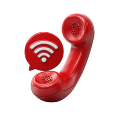 Retro phone with wifi symbol isolated on transparent background
