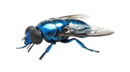 Metallic blue bottle fly Transparent background, PNG file