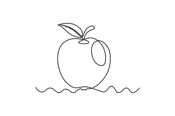 Apple one line drawing continuous line frui hand drawn minimalist illustration vector icon
