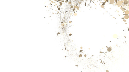 gold  confetti falling down isolated on transparent background.