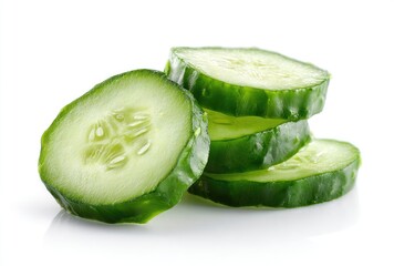 Fresh cucumber slices stacked (1)
