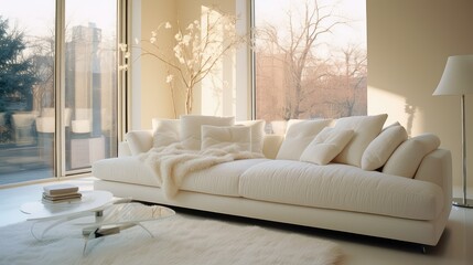 Fototapeta premium room white suede