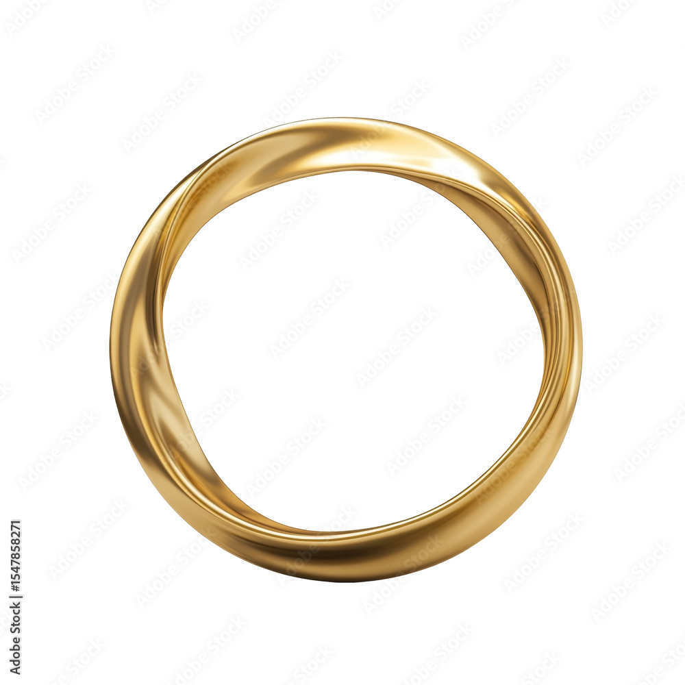Poster elegant golden mobius loop for symbolic and decorative use