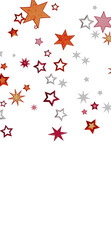 Festive background with red, orange, and silver stars. Perfect for holidays, celebrations, and more.