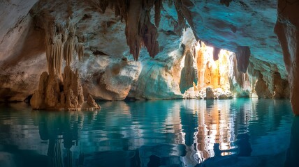 Exploring the Enchanting Depths Crystal-Clear Cave Waters and Stunning Rock Formations