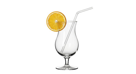Isolated Cocktail Glass with Orange Slice
