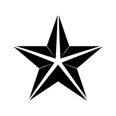 Obraz premium Black star shape graphic isolated on white background