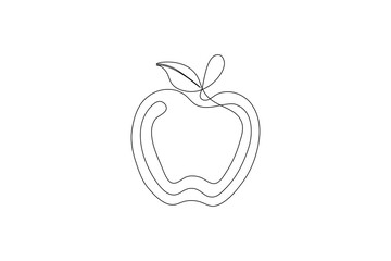 Apple one line drawing continuous line frui hand drawn minimalist illustration vector icon
