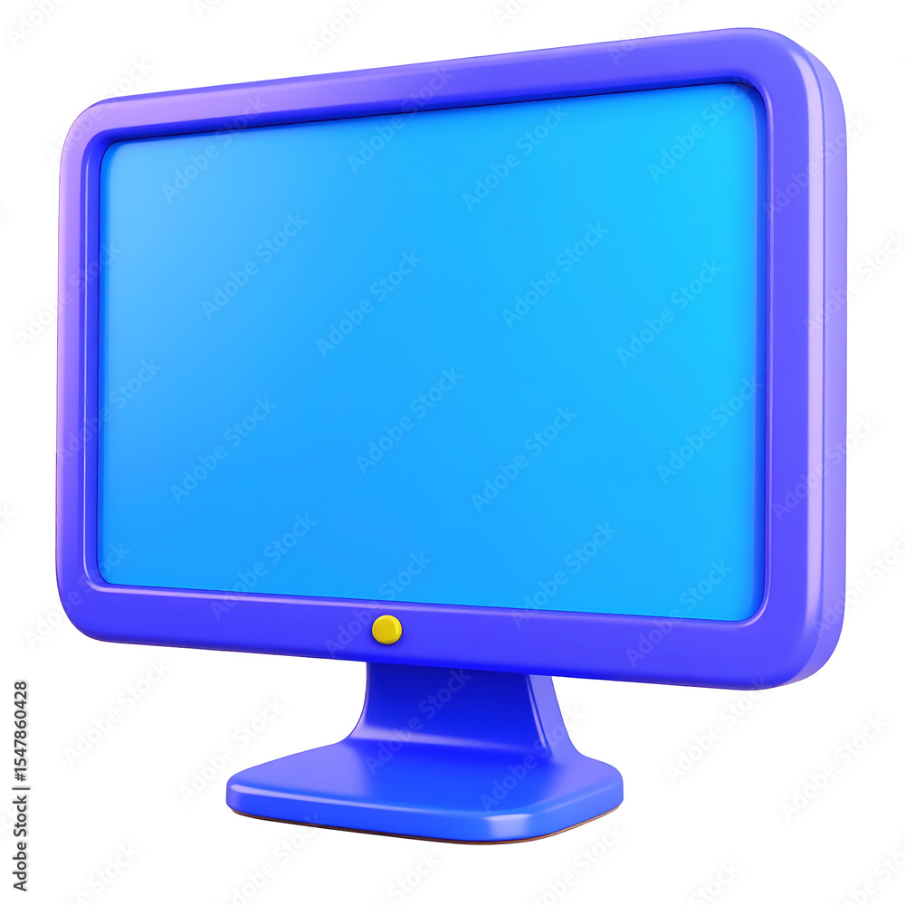 Aufkleber modern blue computer monitor displaying vibrant gradient on transparent background