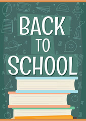 Back To School  Background and template design with school concept. Vector illustration. 